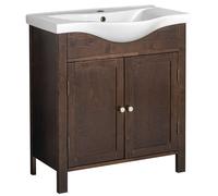 Sapho Ambra - Meuble lavabo, 76x82x35 cm, 2 porte, épicéa teinté AB8040