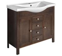 Sapho Ambra - Meuble lavabo, 96x82x35 cm, 4 tiroirs, épicéa teinté AB1040