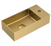 Sapho Aurum - Lave-mains 37x18 mm, sans trop-plein, trou pour robinetterie, doré mat AU204