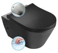 Sapho Avva - WC suspendu avec douchette de bidet, Rimless, noir mat 100315-110