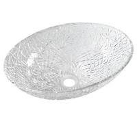 Sapho Beauty - Lavabo à poser, 50x36 cm, sans trop-plein, verre clair TY305CL