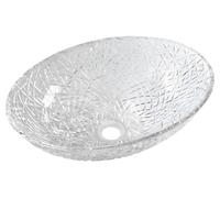 Sapho Beauty - Lavabo à poser, 50x36 cm, sans trop-plein, verre clair TY305CL