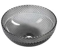 Sapho Beauty - Vasque à poser, diamètre 40 cm, sans trop-plein, noir/verre TY310