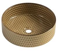 Sapho Beauty - Vasque à poser, diamètre 40 cm, sans trop-plein, or/verre TY214Z