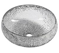 Sapho Beauty - Vasque à poser, diamètre 42 cm, sans trop-plein, noir/verre TY306