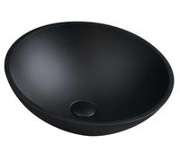 Sapho Beauty - Vasque à poser, diamètre 42 cm, sans trop-plein, verre/noir mat TY181B