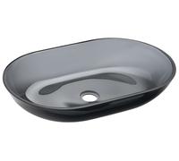 Sapho Beauty - Vasque à poser Scalo 56x36 cm, sans trop-plein, sans trou de robinetterie, noir TY318B