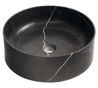 Sapho Blok - Lavabo pour plan de travail, diamètre 40 cm, sans trop-plein, sans trou pour robinet, noir mat Marquin 2401-52