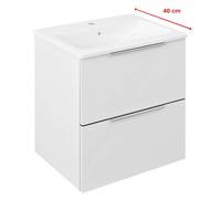 Sapho Cirasa - Meuble-lavabo, 48x54x39 cm, 2 tiroirs, blanc CR492-3030