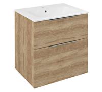 Sapho Cirasa - Meuble-lavabo 59x64x46 cm, 2 tiroirs, chêne Alabama CR601-2222