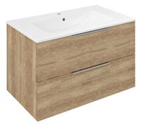 Sapho Cirasa - Meuble-lavabo 80x52x46 cm, 2 tiroirs, chêne Alabama CR801-2222