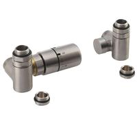 Sapho Corner Combi - Jeu de raccordement thermostatique de robinets, version gauche, inox brossé CP3521S