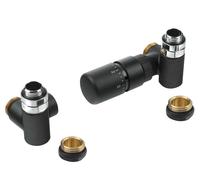 Sapho Corner Combi - Jeu de raccordement thermostatique triaxial, version droite, noir mat CP3022BS