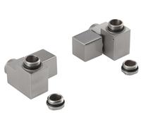 Sapho Cube Combi - Jeu de raccordement de robinets, d'angle, manuel, inox brossé CP562S