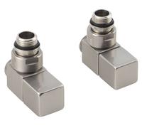 Sapho Cube - Jeu de raccordement de robinets manuel, d'angle, inox brossé CP4510S