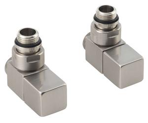 Sapho Cube - Jeu de raccordement de robinets manuel, d'angle, inox brossé CP4510S