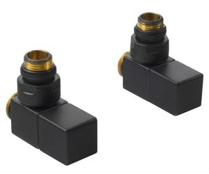 Sapho Cube - Kit de raccordement de vannes d'angle manuel, noir mat CP4510BS