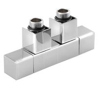Sapho Cube Twin - Jeu de raccordement vannes, raccordement central, entraxe 50 mm, chrome CP581S