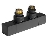 Sapho Cube Twin - Kit de raccordement vannes pour raccordement central, entraxe 50 mm, noir mat CP581BS