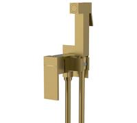 Sapho Cubemix - Mitigeur de bidet encastré, avec douchette et corps d'encastrement, doré mat CM040GB