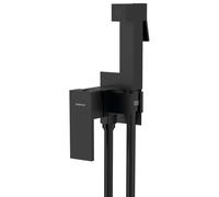 Sapho Cubemix - Mitigeur de bidet encastré, avec douchette et corps d'encastrement, noir mat CM040B