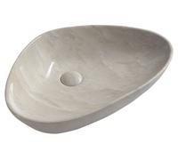 Sapho Dalma - Vasque à poser 59x39 cm, sans trop-plein, sans trou pour robinet, gris MM227