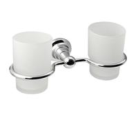 Sapho Diamond - Support pour 2 verres, chrome/verre laiteux 1317-05