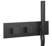 Sapho Dimy - Set de douche encastré, avec thermostat et pommeau de douche, noir mat DM493BL