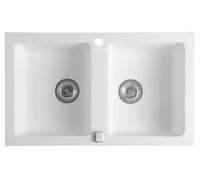 Sapho - Evier en granit, 78x48 cm, blanc GR2221
