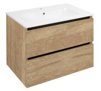 Sapho Ezara - Meuble lavabo, 70x46x52 cm, 2 tiroirs, chêne Alabama EZ701-2222