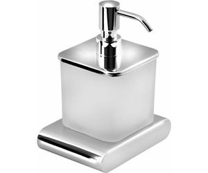 Sapho Flori - Distributeur de savon avec support, verre au lait, chrome RF019