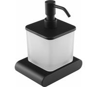 Sapho Flori - Distributeur de savon avec support, verre dépoli/noir mat, chrome RF019/15