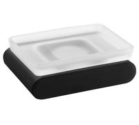 Sapho Flori - Porte-savon avec support, verre dépoli/noir RF002/15