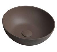 Sapho Formigo - Lavabo à poser, diamètre 39 cm, sans trop-plein, sans trou pour robinet, brun foncé mat FG315