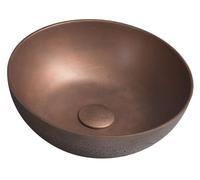 Sapho Formigo - Lavabo à poser, diamètre 39 cm, sans trop-plein, sans trou pour robinet, cuivre mat FG320