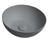 Sapho Formigo - Lavabo à poser, diamètre 39 cm, sans trop-plein, sans trou pour robinet, gris mat FG317