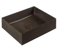 Sapho Formigo - Lavabo pour plan de travail 48x37 cm, sans trop-plein, sans trou pour robinet, mat brun foncé FG115