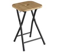 Sapho Gedy Bamboom - Tabouret de salle de bain Kenta, noir/bambou CO77