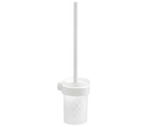 Sapho Gedy Pirenei - Brosse de toilette avec support mural, blanc/verre satiné PI330302