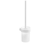 Sapho Gedy Pirenei - Brosse de toilette avec support mural, blanc/verre satiné PI330302