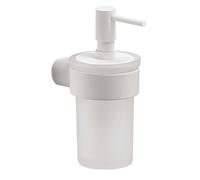 Sapho Gedy Pirenei - Distributeur de savon avec support, blanc/ verre satiné PI8102