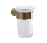 Sapho Gedy Pirenei - Verre pour brosses à dents et dentifrice avec support, verre dépoli/or mat PI1088