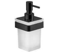 Sapho Gedy Samoa - Distributeur de savon avec support, verre dépoli/noir mat A88114