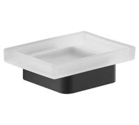 Sapho Gedy Samoa - Porte-savon avec support, verre mat/noir mat A81114
