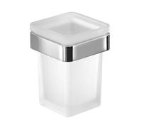 Sapho Gedy Samoa - Verre pour brosse à dents et dentifrice avec support, verre dépoli / chrome A81013