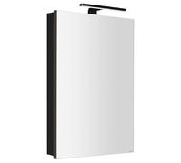 Sapho Greta - Armoire miroir avec éclairage LED 50x70x14 cm, 1 portes, charnières à droite, noir mat GR055-0035