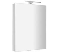 Sapho Greta - Armoire miroir avec éclairage LED 60x70x14 cm, 1 portes, charnières à droite, blanc mat GR060-0031