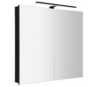 Sapho Greta - Armoire miroir avec éclairage LED 81x70x14 cm, 2 portes, noir mat GR085-0035