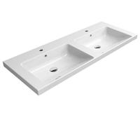 Sapho GSI Norm - Double lavabo 1250x500 mm, avec 2 trous pour batterie, ExtraGlaze, blanc 8627111