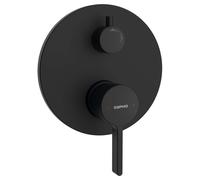 Sapho Iconic - Mitigeur encastré pour 2 sorties, avec corps d’encastrement, noir mat AF042B